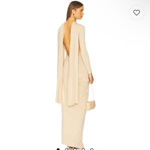 Aya muse Vire Dress in Buttercream Elegant Cream Backless Maxi Dress